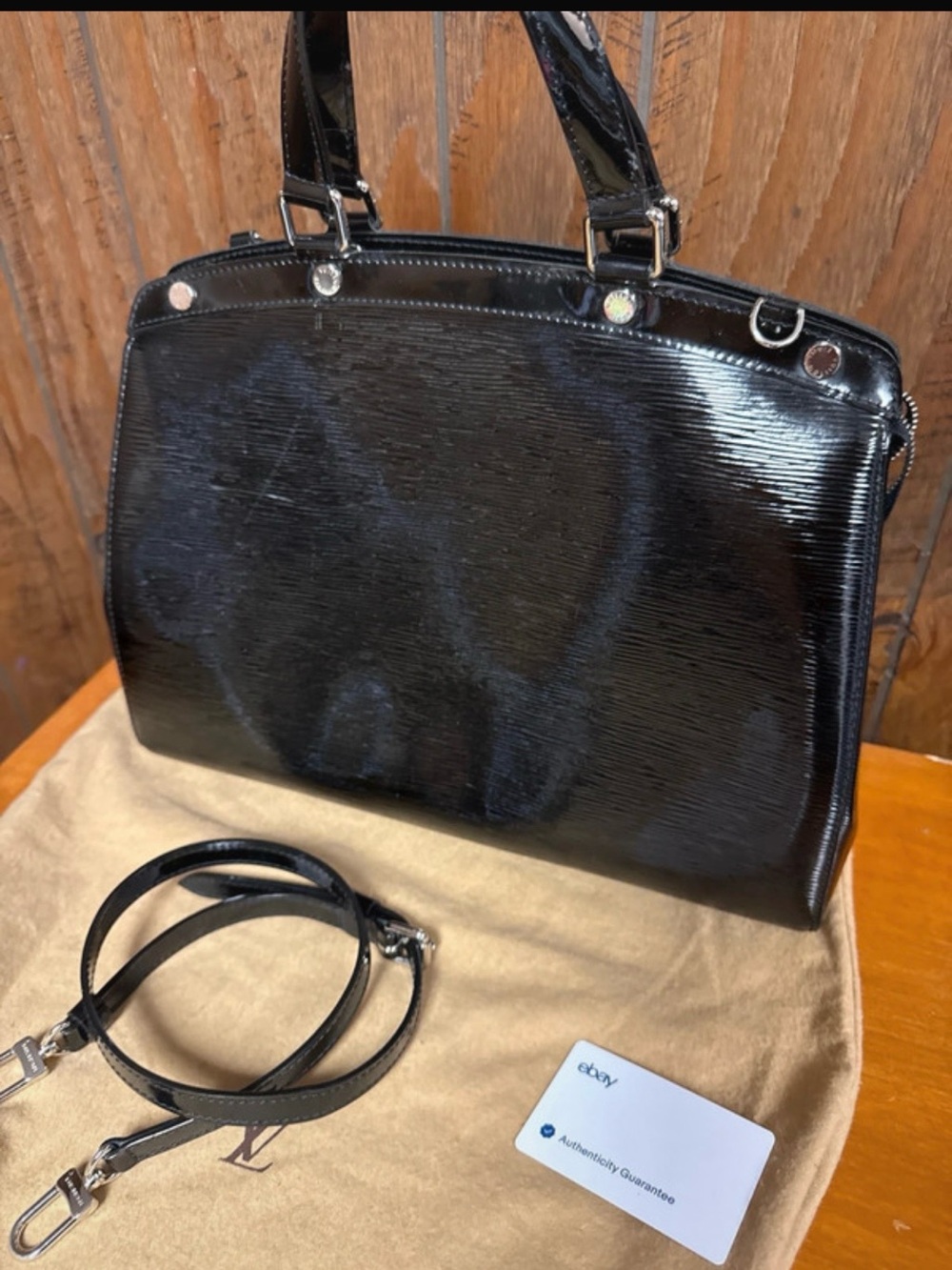 Louis Vuitton Black Patent Leather Shoulder Bag